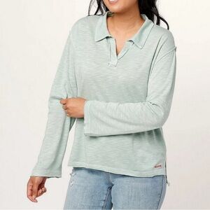 Peace Love World Mint Long Sleeve Top